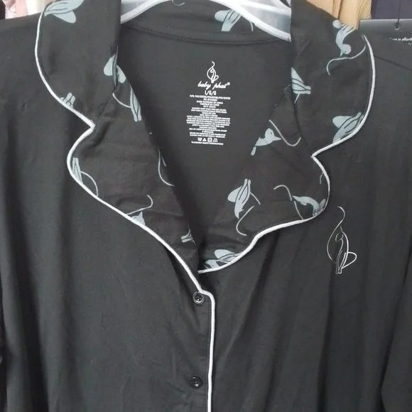 NEW Baby Phat Ladies Black Loungewear Pajama Top & Pants Set Sz Large - Picture 6 of 16